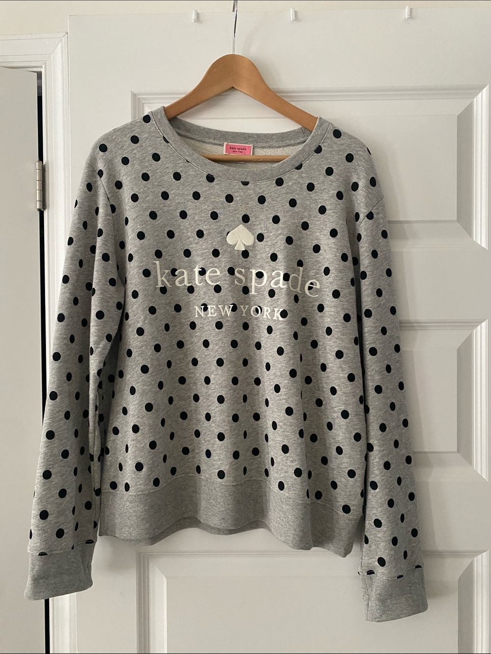 kate spade Gray Polka Dot Crewneck Sweatshirt
